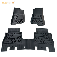Thảm lót sàn xe ô tô Jeep Wrangler Rubicon New 2019-đến nay Nhãn hiệu Macsim chất liệu nhựa TPE đúc khuôn cao cấp - màu đen