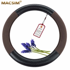 Bọc Vô Lăng Ô Tô Suzuki Celerio MACSIM – 8771 coffee – Da lộn + carbon
