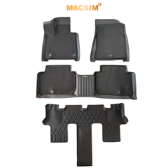 Thảm Lót Sàn Ô Tô Hyundai Santafe xăng 2024+ Macsim – 2 Lớp cao su đen, Chuẩn Phom, Sử dụng lâu dài (Mã 01)