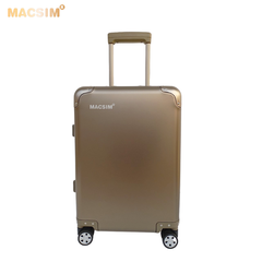 Vali du lịch cao cấp chất liệu hợp kim nhôm nguyên khối MS1318 Macsim cao cấp màu tigold cỡ 20inches