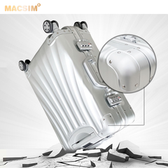 Vali hợp kim nhôm nguyên khối MS1307 Macsim cao cấp màu bạc 20inches