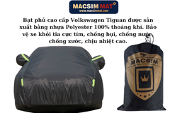 Bạt phủ ô tô Volkswagen Tiguan L nhãn hiệu Macsim sử dụng trong nhà và ngoài trời chất liệu Polyester - màu đen