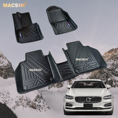 Thảm lót sàn xe ô tô (qd) Volvo S90LWB  2022+ chất liệu TPE thương hiệu Macsim màu đen