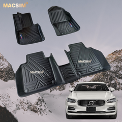 Thảm lót sàn xe ô tô (qd) Volvo S90 2017 - 2021 chất liệu TPE thương hiệu Macsim màu đen (ghế lái+ ghế phụ)