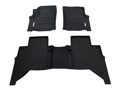 Thảm lót sàn xe ô tô Toyota Hilux 2015- 2022+ Nhãn hiệu Macsim chất liệu nhựa TPV cao cấp màu đen (FDW-017)