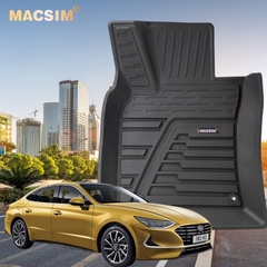 Thảm lót sàn xe ô tô Hyundai Sonata 2020+ Nhãn hiệu Macsim chất liệu nhựa TPE đúc khuôn cao cấp - màu đen