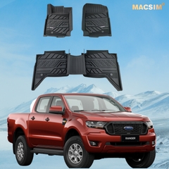 Thảm lót sàn xe ô tô Ford Ranger 2012 - nay Nhãn hiệu Macsim chất liệu nhựa TPE đúc khuôn cao cấp - màu đen