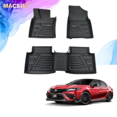 Thảm lót sàn xe ô tô TOYOTA NEW CAMRY 2018 - 2022+ Nhãn hiệu Macsim chất liệu nhựa TPE đúc khuôn cao cấp - màu đen