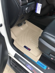 Thảm lót sàn xe ô tô Ford Everest 2016+hn Nhãn hiệu Macsim chất liệu nhựa TPV cao cấp màu be ( fdw-033)