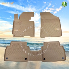 Thảm lót sàn ô tô nhựa TPE Silicon Kia Sportage 2010-2015 Beige  Nhãn hiệu Macsim