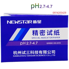 Giấy đo pH 2,7-4,7 của Newstar dạng tếp