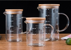 Ca thủy tinh 350ml chia vạch nắp gỗ