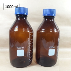 Chai trung tính nắp vặn xanh 1000ml màu nâu