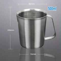 Ca inox 500 ml, chia vạch, không nắp