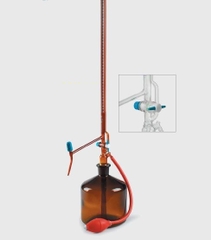 Buret tự động nâu 25ml class AS + chai 2L + Quả bóp