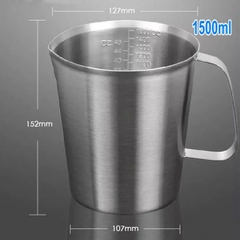 Ca inox 1500ml, chia vạch, không nắp