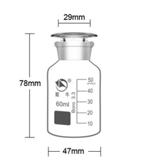 Chai thủy tinh nút nhám chia vạch 60ml