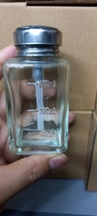 Chai đựng cồn thuỷ tinh vuông 180ml nắp inox