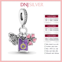 [Chính hãng] Charm bạc 925 cao cấp - Charm Teal Pavé ClipJapanese Sakura, Omamori & Fan Dangle thích hợp để mix vòng tay charm bạc cao cấp - DN720