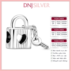 [Chính hãng] Charm bạc 925 cao cấp - Charm Padlock & Heart Key thích hợp để mix vòng tay charm bạc cao cấp - DN544