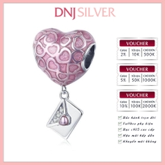 [Chính hãng] Charm bạc 925 cao cấp - Charm Flying Unicorn PigPink Heart With Envelope Dangling thích hợp để mix vòng tay charm bạc cao cấp - DN586