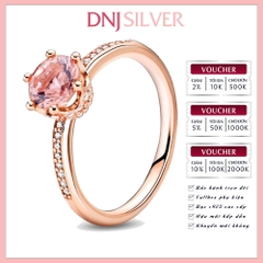 Nhẫn bạc 925 cao cấp - Nhẫn Pink Sparkling Crown Solitaire