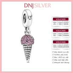 [Chính hãng] Charm bạc 925 cao cấp - Charm Pave Ice Cream Cone Pink Sapphire thích hợp để mix vòng tay charm bạc cao cấp - DN596