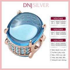 [Chính hãng] Charm bạc 925 cao cấp - Charm Blue Oval Cabochon thích hợp để mix vòng tay charm bạc cao cấp - DN702