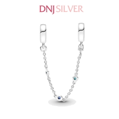 [Chính hãng] Charm bạc 925 cao cấp - Charm Triple Blue Stone Safety Chain thích hợp để mix vòng tay charm bạc cao cấp - DN594