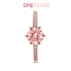 Nhẫn bạc 925 cao cấp - Nhẫn Pink Sparkling Crown Solitaire