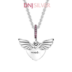 [Chính hãng] Charm bạc 925 cao cấp - Charm Pavé Heart and Angel Wings thích hợp để mix vòng tay charm bạc cao cấp - DN717