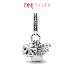 [Chính hãng] Charm bạc 925 cao cấp - Charm Teal Pavé ClipJapanese Sakura, Omamori & Fan Dangle thích hợp để mix vòng tay charm bạc cao cấp - DN720