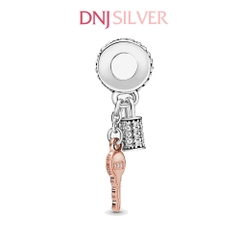 [Chính hãng] Charm bạc 925 cao cấp - Charm Rose Pave Padlock & Key Dangle thích hợp để mix vòng tay charm bạc cao cấp - DN601