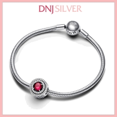[Chính hãng] Charm bạc 925 cao cấp - Charm Red Sparkling Leveled Round thích hợp để mix vòng tay charm bạc cao cấp - DN539
