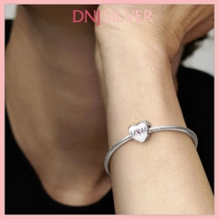 [Chính hãng] Charm bạc 925 cao cấp - Charm Pink Mum Heart thích hợp để mix vòng tay charm bạc cao cấp - DN548