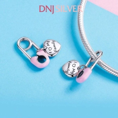 [Chính hãng] Charm bạc 925 cao cấp - Charm Safety Pin I Love My Family thích hợp để mix vòng tay charm bạc cao cấp - DN741