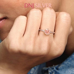 Nhẫn bạc 925 cao cấp - Nhẫn Pink Sparkling Crown Solitaire