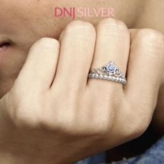 Nhẫn bạc 925 cao cấp - Nhẫn Disney Cinderella Blue Tiara