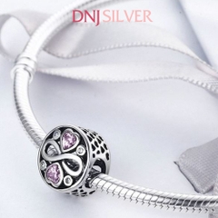 [Chính hãng] Charm bạc 925 cao cấp - Charm Infinity Pink Heart Crystal thích hợp để mix vòng tay charm bạc cao cấp - DN587