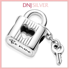 [Chính hãng] Charm bạc 925 cao cấp - Charm Padlock & Heart Key thích hợp để mix vòng tay charm bạc cao cấp - DN544