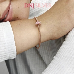 [Chính hãng] Charm bạc 925 cao cấp - Charm Pink Peach Blossom Flower thích hợp để mix vòng tay charm bạc cao cấp - DN607