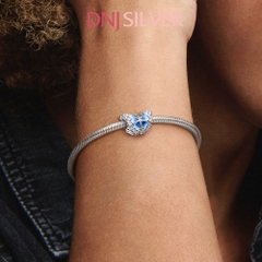 [Chính hãng] Charm bạc 925 cao cấp - Charm Blue Butterfly Sparkling thích hợp để mix vòng tay charm bạc cao cấp - DN618
