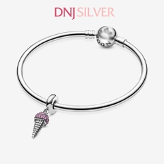 [Chính hãng] Charm bạc 925 cao cấp - Charm Pave Ice Cream Cone Pink Sapphire thích hợp để mix vòng tay charm bạc cao cấp - DN596