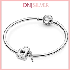 [Chính hãng] Charm bạc 925 cao cấp - Charm Padlock & Heart Key thích hợp để mix vòng tay charm bạc cao cấp - DN544