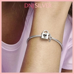[Chính hãng] Charm bạc 925 cao cấp - Charm Padlock & Heart Key thích hợp để mix vòng tay charm bạc cao cấp - DN544