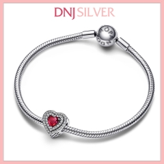 [Chính hãng] Charm bạc 925 cao cấp - Charm Sparkling Levelled Heart Women's thích hợp để mix vòng tay charm bạc cao cấp - DN520