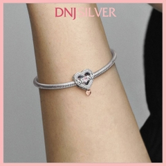 [Chính hãng] Charm bạc 925 cao cấp - Charm Two-tone Openwork Mom & Heart thích hợp để mix vòng tay charm bạc cao cấp - DN567