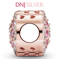 [Chính hãng] Charm bạc 925 cao cấp - Charm Pink Sparkle Flower thích hợp để mix vòng tay charm bạc cao cấp - DN189
