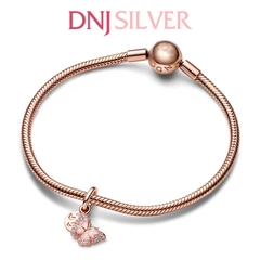 [Chính hãng] Charm bạc 925 cao cấp - Charm Pink Butterfly & Quote Double Dangle thích hợp để mix vòng tay charm bạc cao cấp - DN489