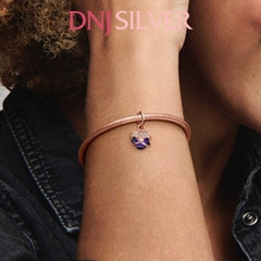 [Chính hãng] Charm bạc 925 cao cấp - Charm Deep Purple Pansy Flower Dangle thích hợp để mix vòng tay charm bạc cao cấp - DN004